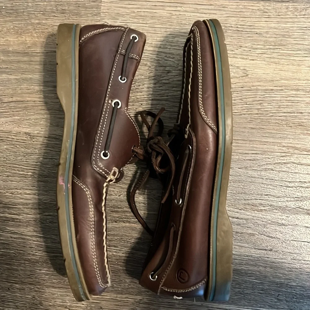 Rockport Men's Leather Dark Brown Boat Shoes Size 10